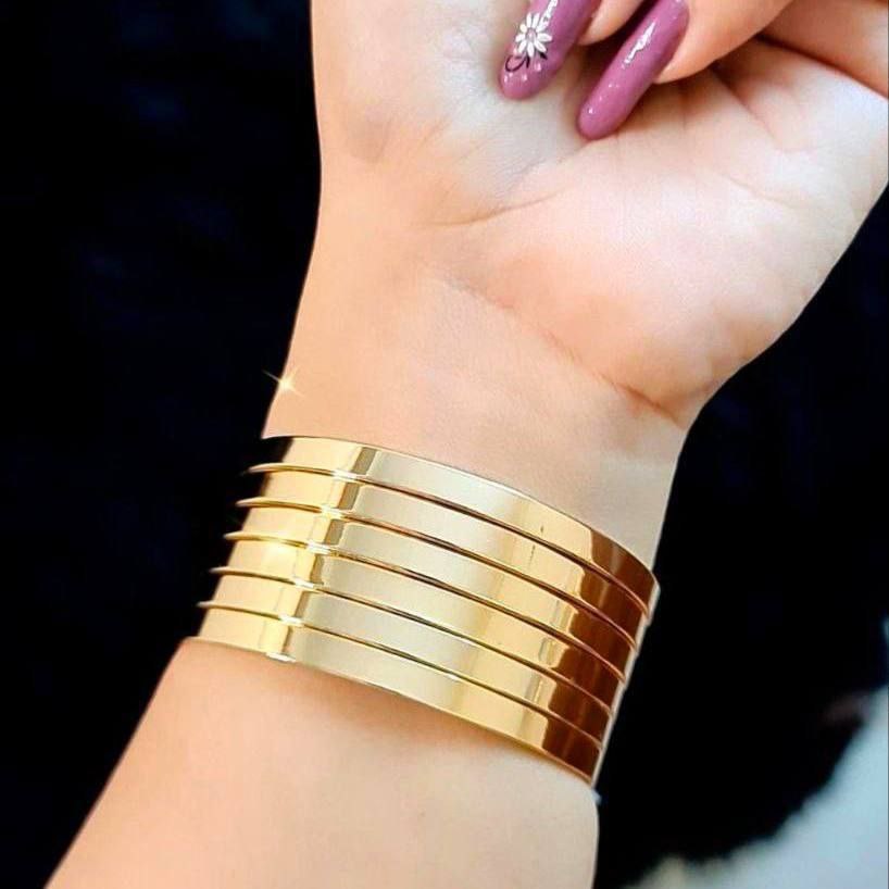 Mirror Style Bracelet Set Chinese Gold – 4 Pieces      S1