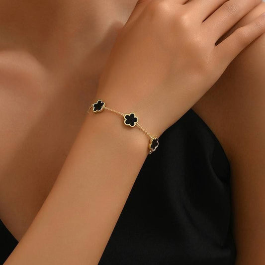 Five-Petal Flower Bracelet Stainless Steel 316 Pure   S1