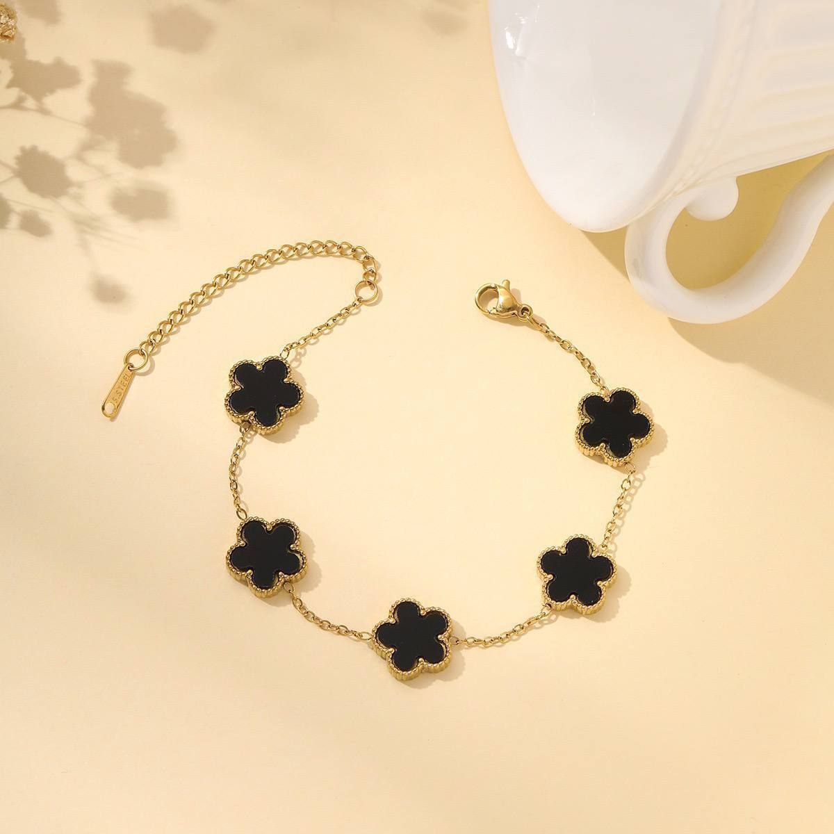 Five-Petal Flower Bracelet Stainless Steel 316 Pure   S1