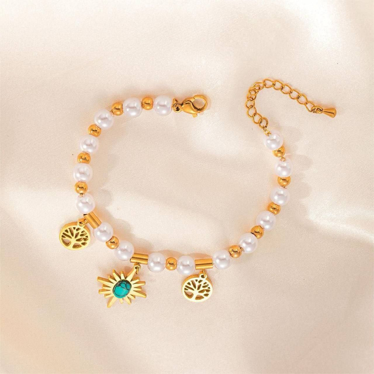 Loulou Bracelet with Stainless Steel Spacers and 316 Pure Steel Charms   S1