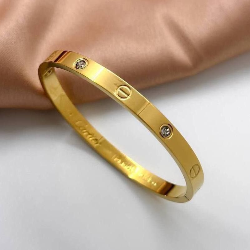 Cartier Style Stone Bracelet – Pure 750 Stainless Steel    S1