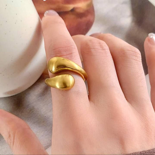 Heavy Stainless Steel Ring – Pure 316, Real Gold Plated   S1