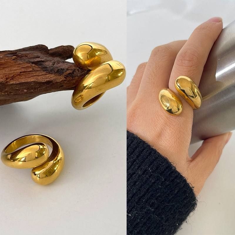 Heavy Stainless Steel Ring – Pure 316, Real Gold Plated   S1