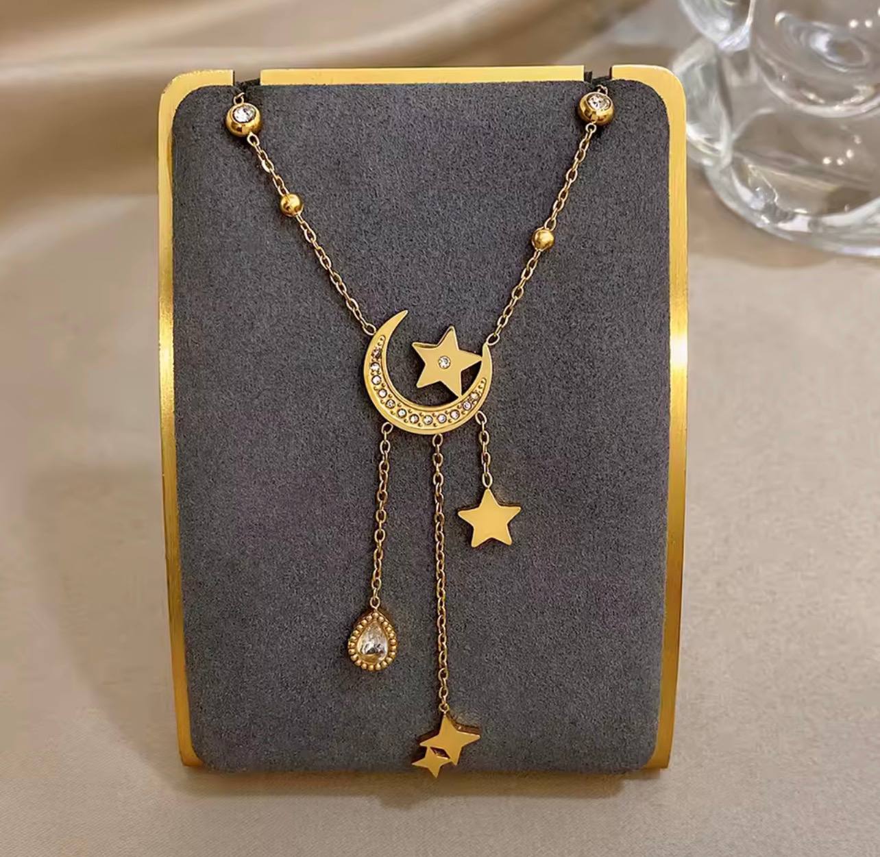 Moon & Star Necklace – Pure 316 Stainless Steel