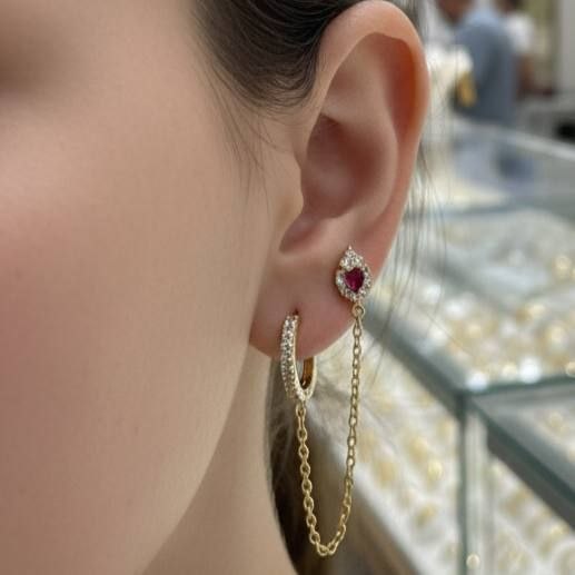 Ball Back Zircon Connect Piercing – Stainless Steel 316    S1