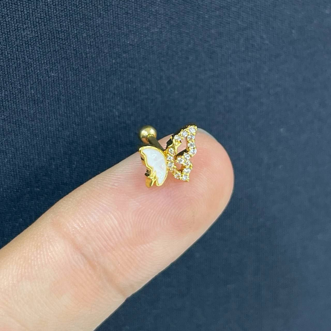Ball Back Zircon Piercing – Stainless Steel 316     S1
