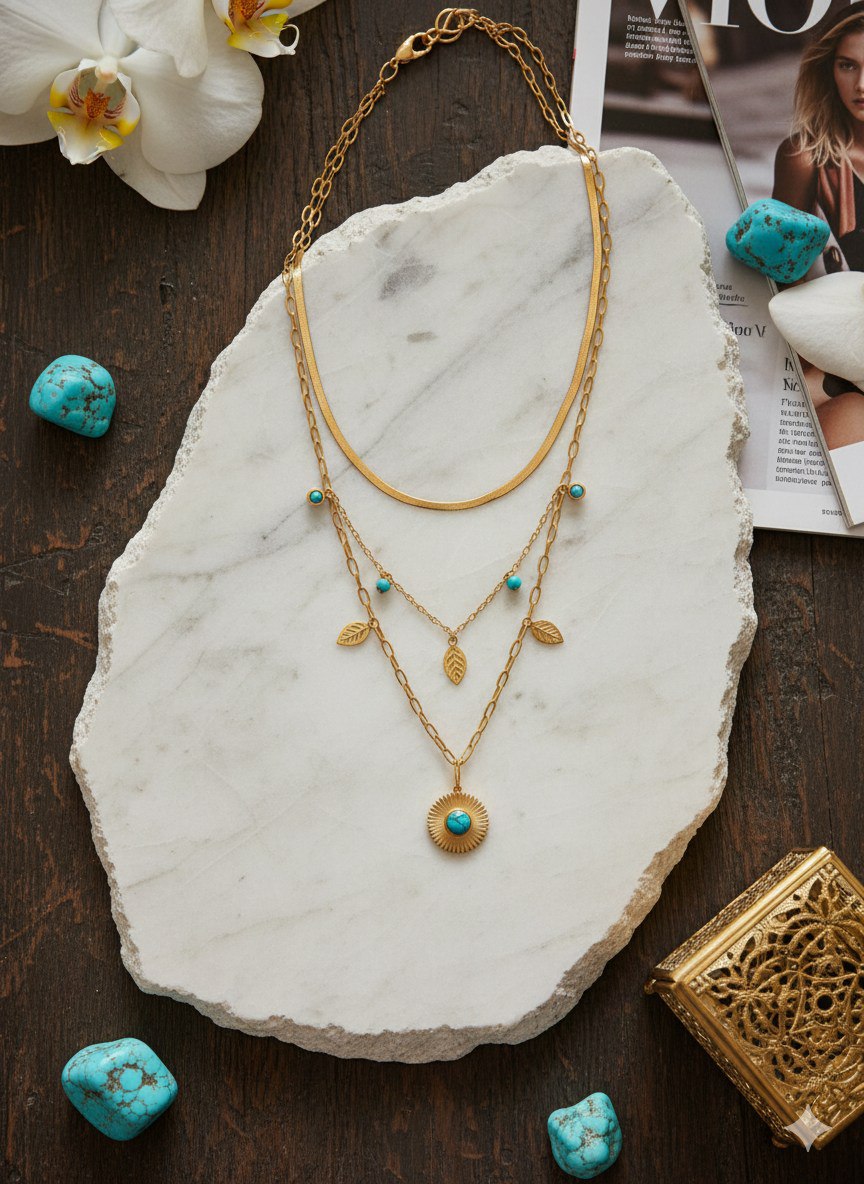 Double Layer 316 Stainless Steel Chain with Zircon Stones    S2