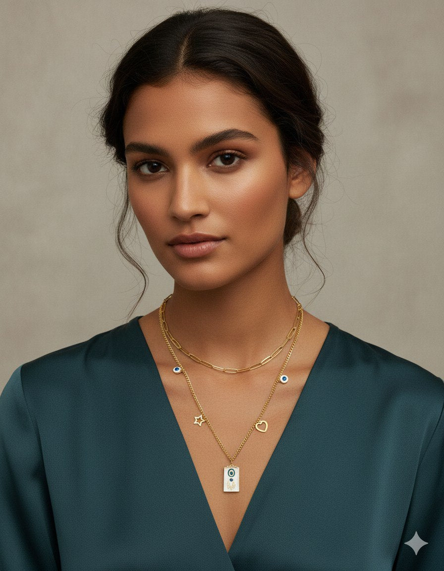 Double Layer 316 Stainless Steel Chain with Zircon Stones    S2