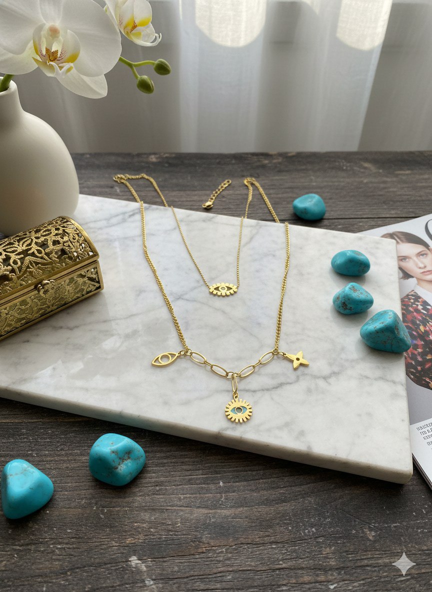 Double Layer 316 Stainless Steel Chain with Zircon Stones   S2