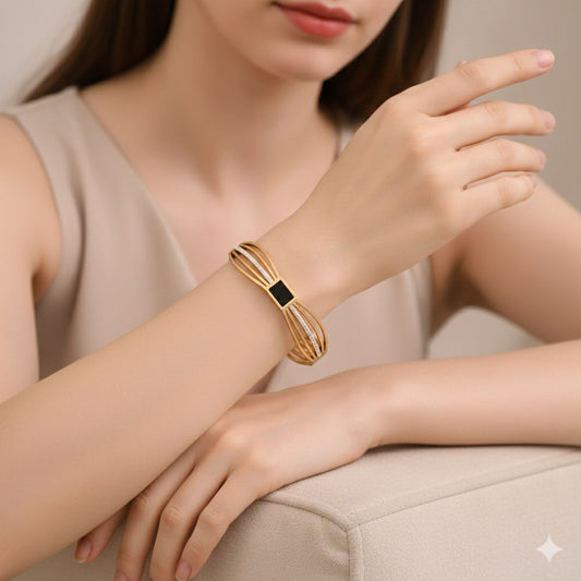 Pure 316 Stainless Steel Bracelet with Zircon Stones    S2