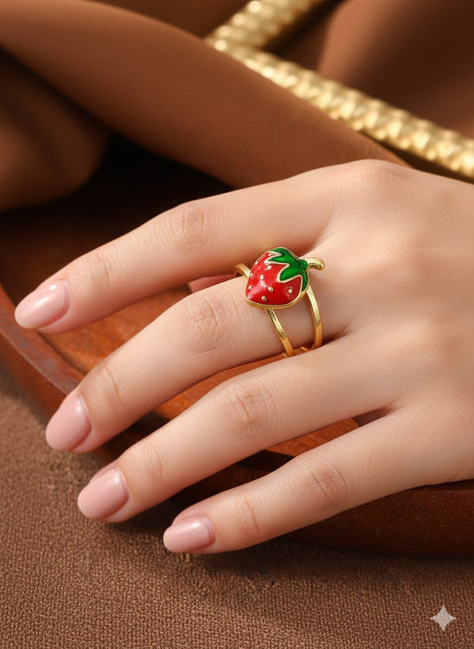 Stainless Steel 316 Strawberry Design Ring    S2