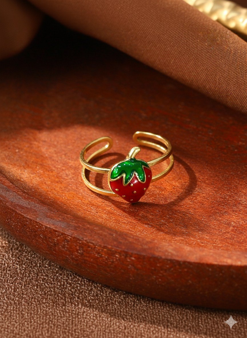 Stainless Steel 316 Strawberry Design Ring    S2