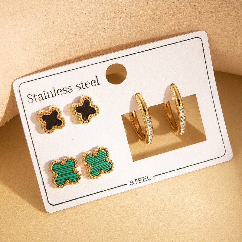 Stainless Steel 316 Multiple Earrings Card Set    S2