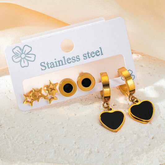 Stainless Steel 316 Multiple Earrings Card Set    S2