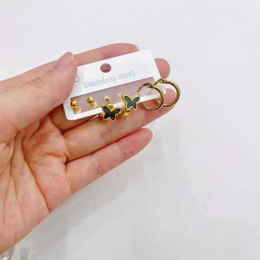 Stainless Steel 316 Multiple Earrings Card Set    S2