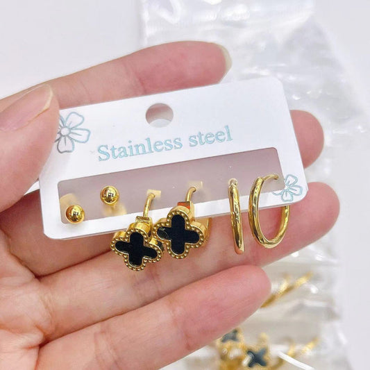 Stainless Steel 316 Multiple Earrings Card Set    S2