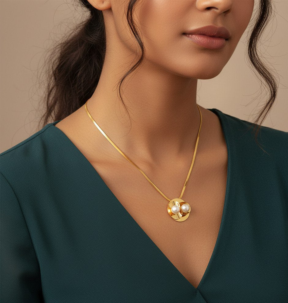 Snake Back Chain with Loli Stones    S2
