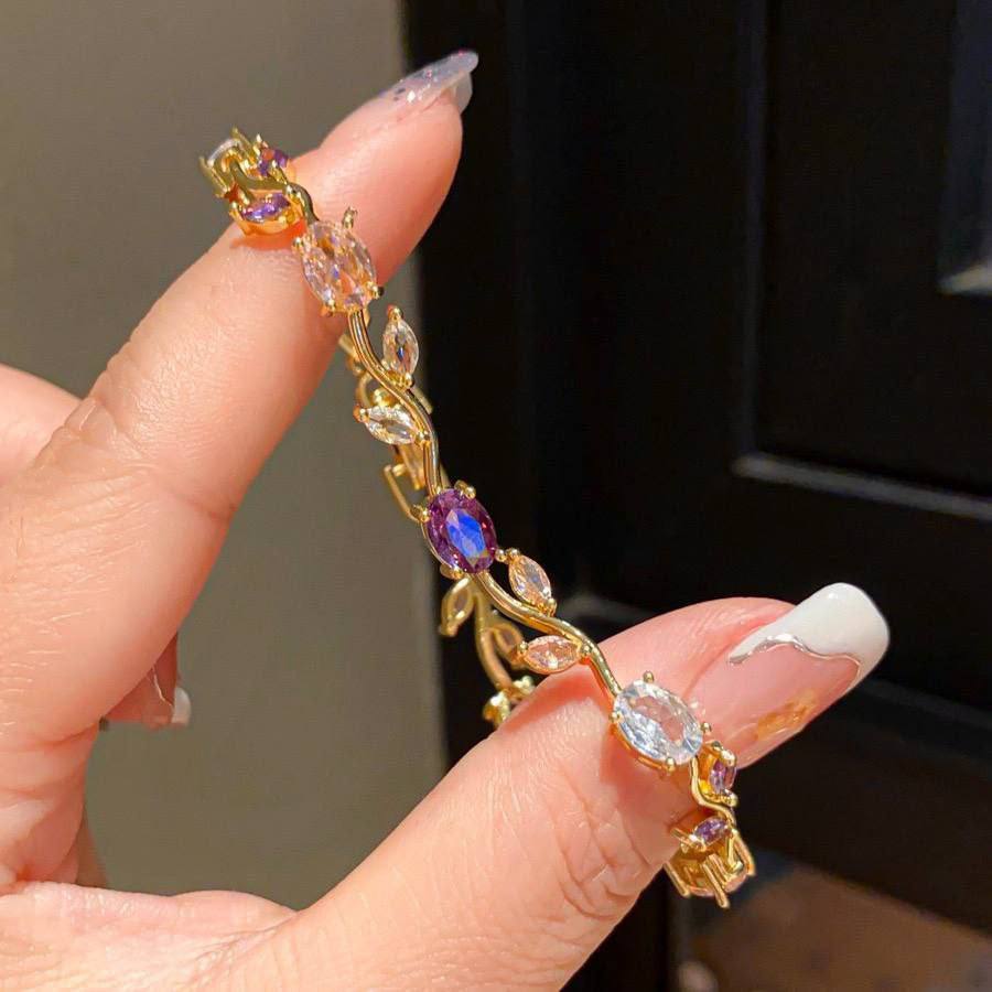Tulip Trend Initial Pendant – Chinese Gold with Zircon Stones   S1