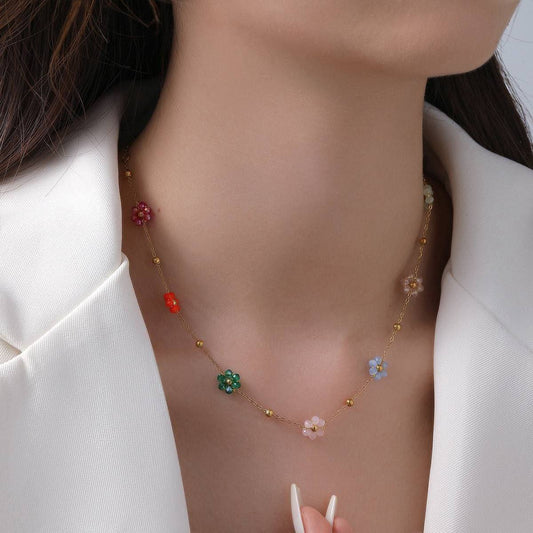 Crystal Rose Pure 316 Stainless Steel Necklace    S1