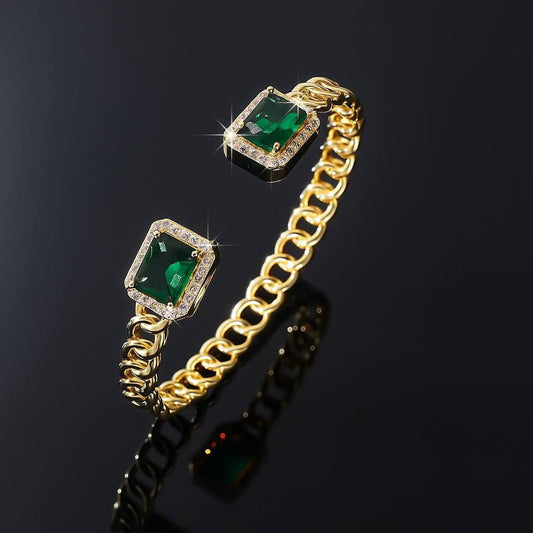Free Size Chinese Gold Bracelet with Zircon Stones   S1