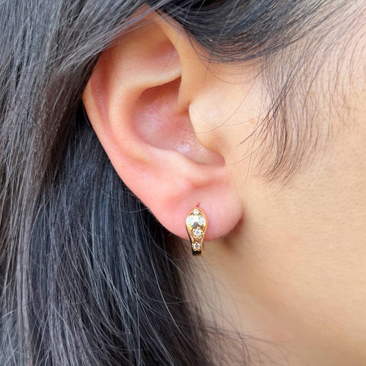 Chinese Gold Stud Earrings for Kids   S1