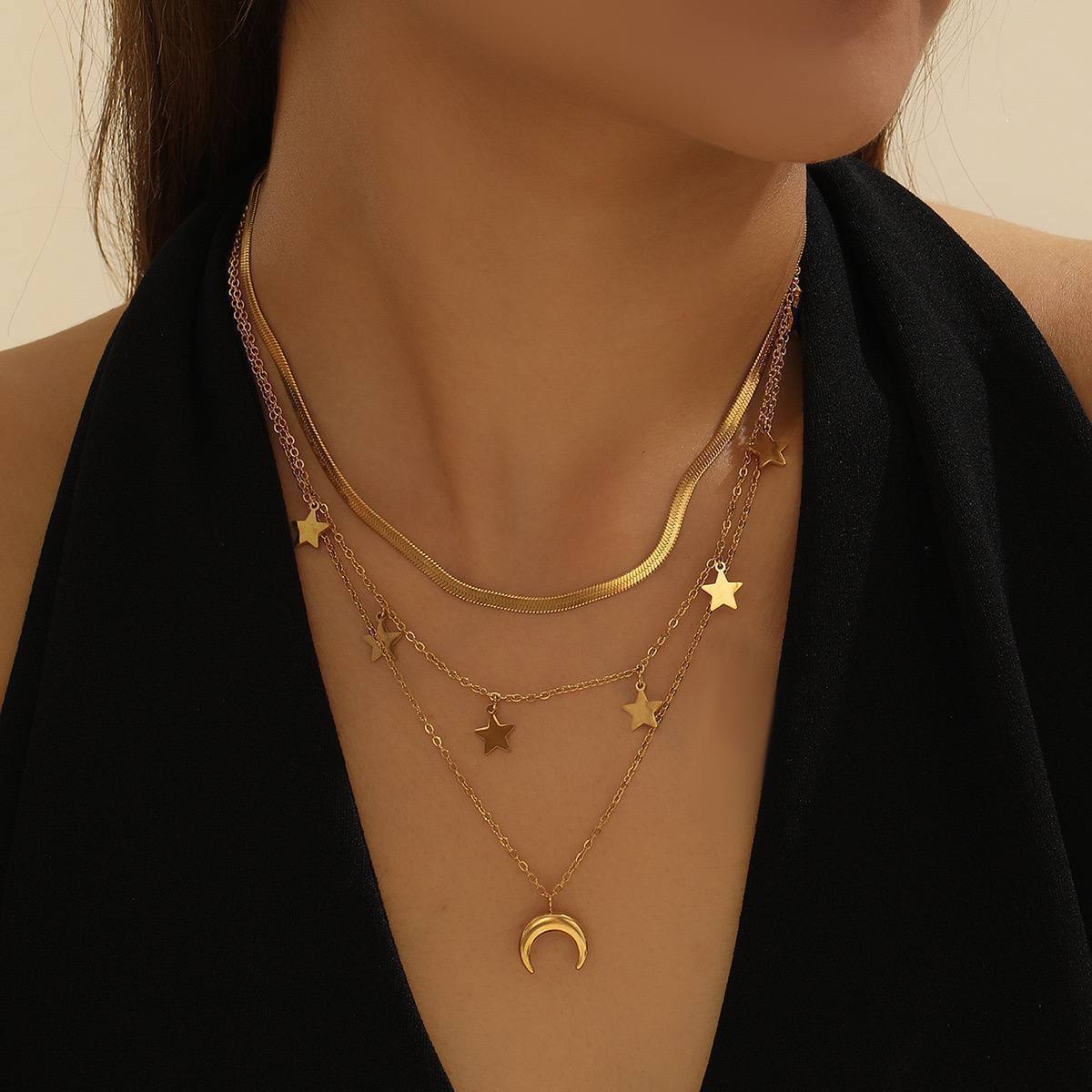 Triple Layer Pure 316 Stainless Steel Necklace   S1