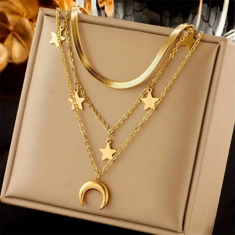 Triple Layer Pure 316 Stainless Steel Necklace   S1