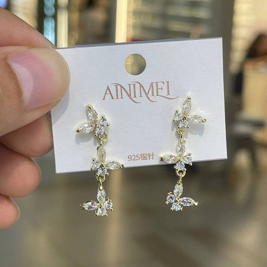 Prima Column Earrings Silver 925 Gold Plated    S1