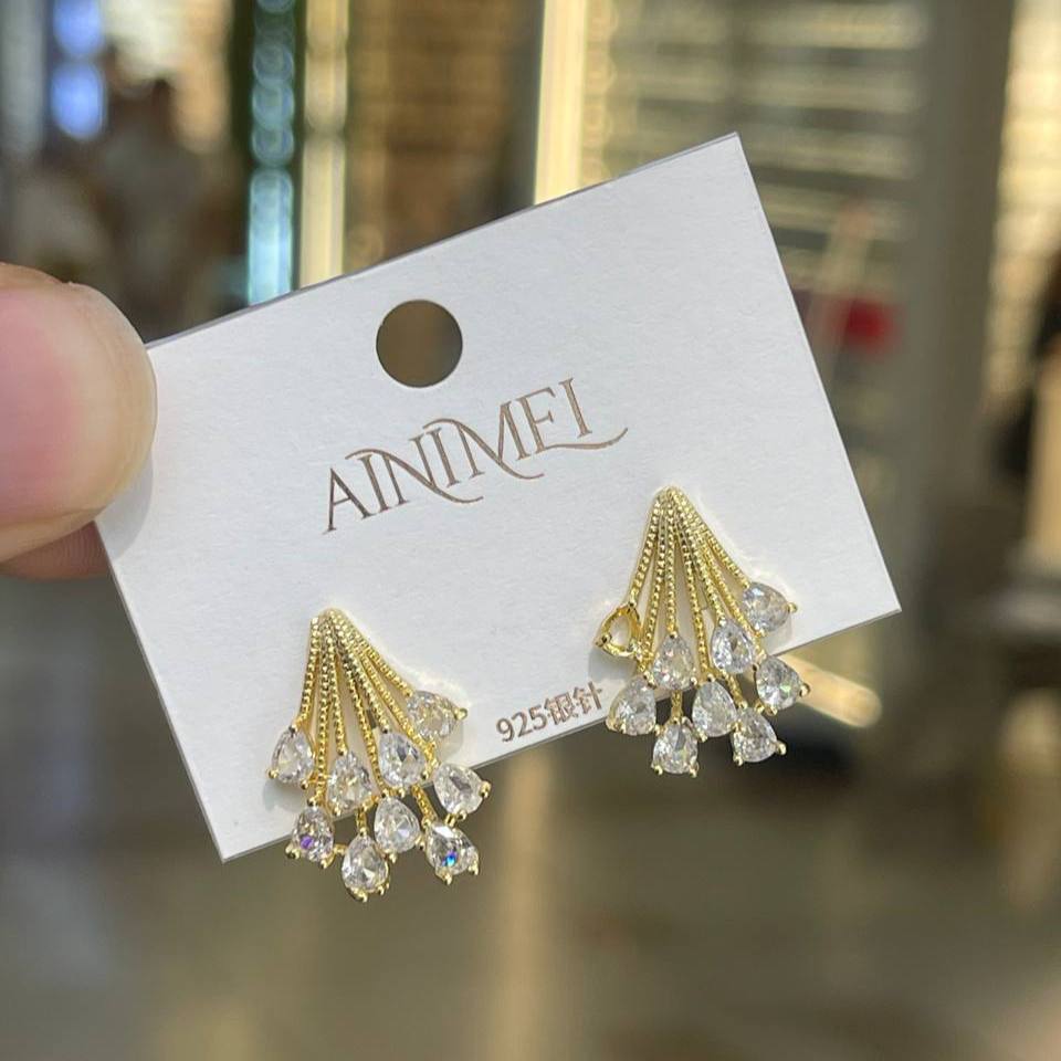 Prima Column Earrings Silver 925 Gold Plated   S1