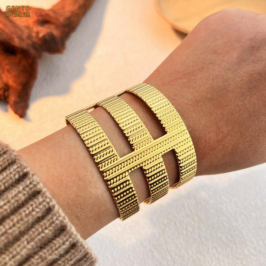 Wide Pure 316 Stainless Steel Bracelet   S2