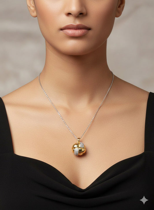 Pure 316 Stainless Steel Necklace with Zircon Stones    S2