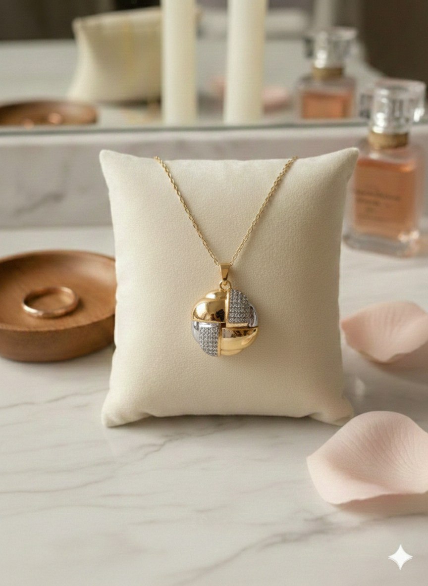 Pure 316 Stainless Steel Necklace with Zircon Stones    S2