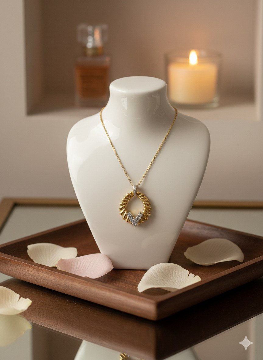Pure 316 Stainless Steel Necklace with Zircon Stones    S2