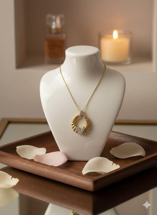 Pure 316 Stainless Steel Necklace with Zircon Stones    S2