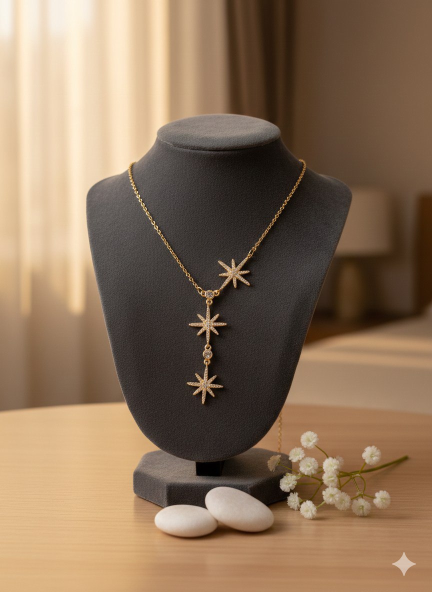 Pure 316 Stainless Steel Necklace with Zircon Stones    S2