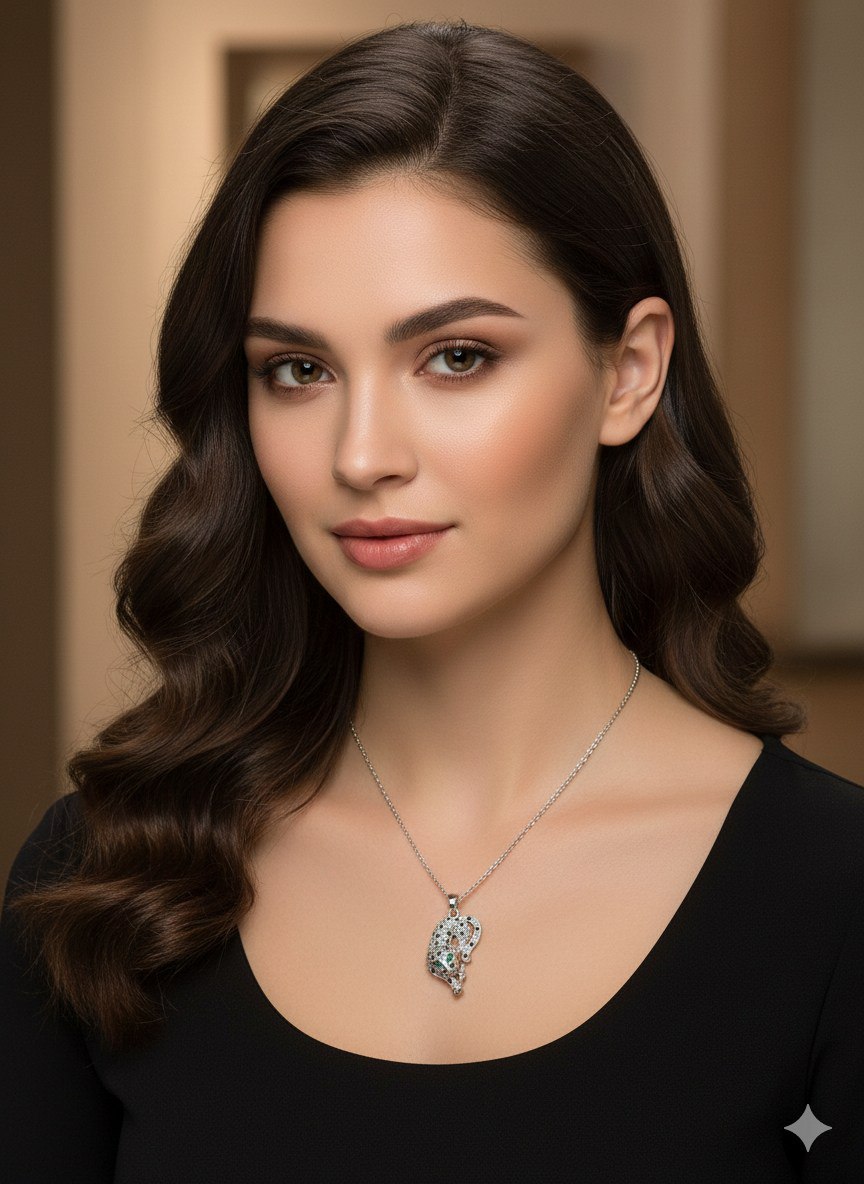 Pure 316 Stainless Steel Necklace with Zircon Stones    S2