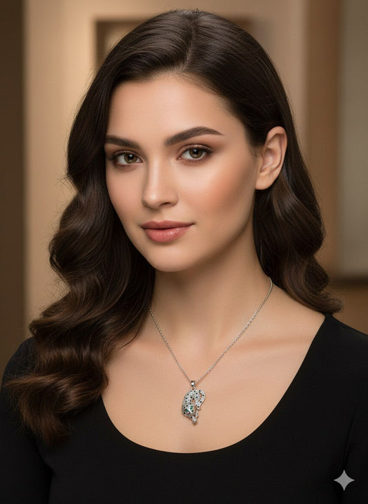 Pure 316 Stainless Steel Necklace with Zircon Stones    S2