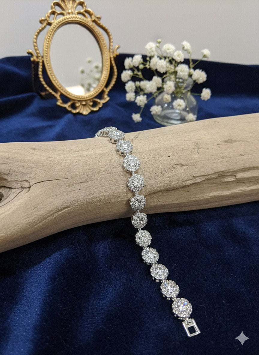 Pure 316 Stainless Steel Bracelet with Zircon Stones    S2