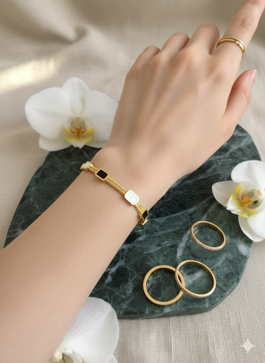 Pure 316 Stainless Steel Bracelet with Zircon Stones     S2