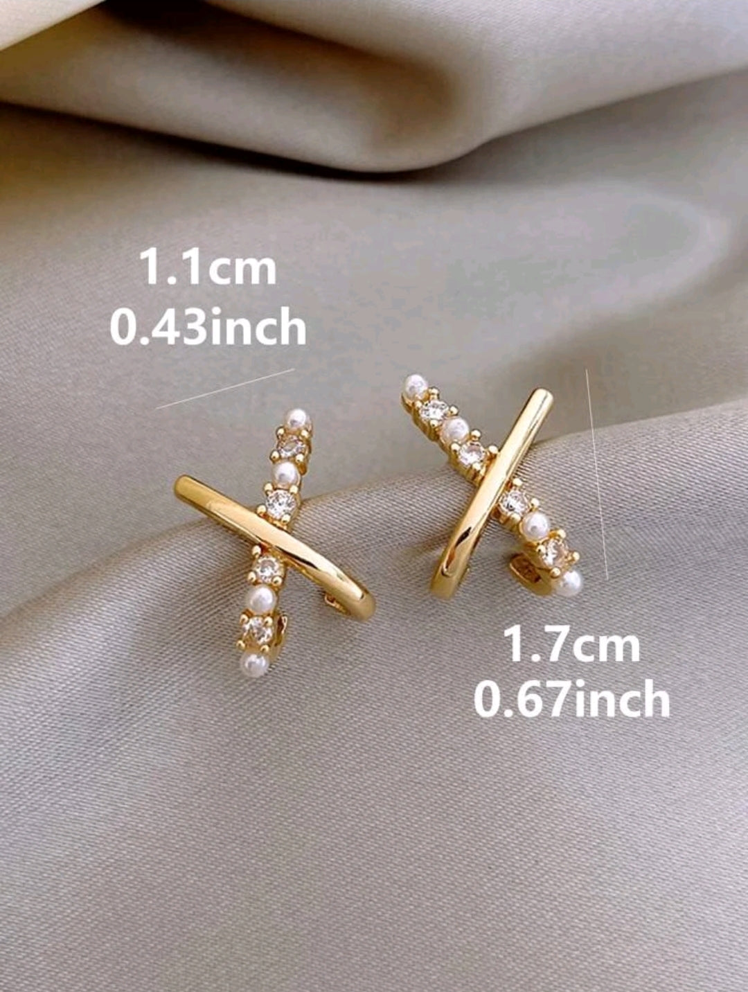 Beaded Earrings with Imitation Pearls