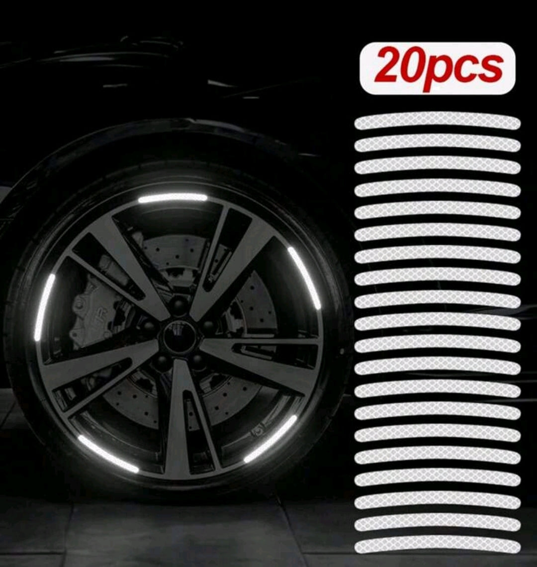20 Pcs Reflective Wheel Rim Stickers for Cars