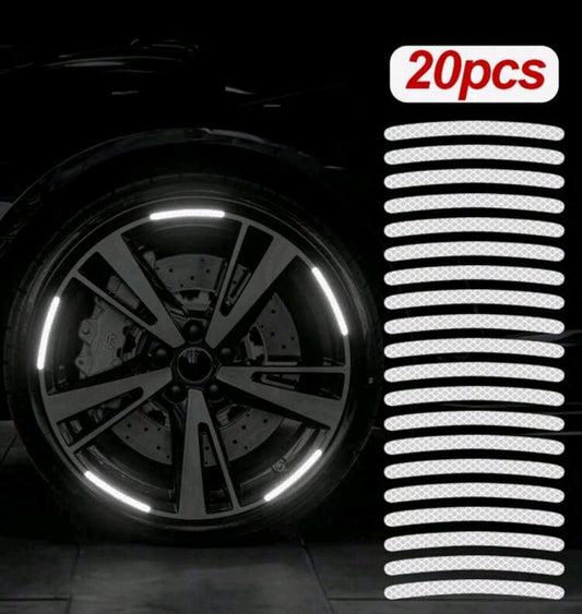 20 Pcs Reflective Wheel Rim Stickers for Cars