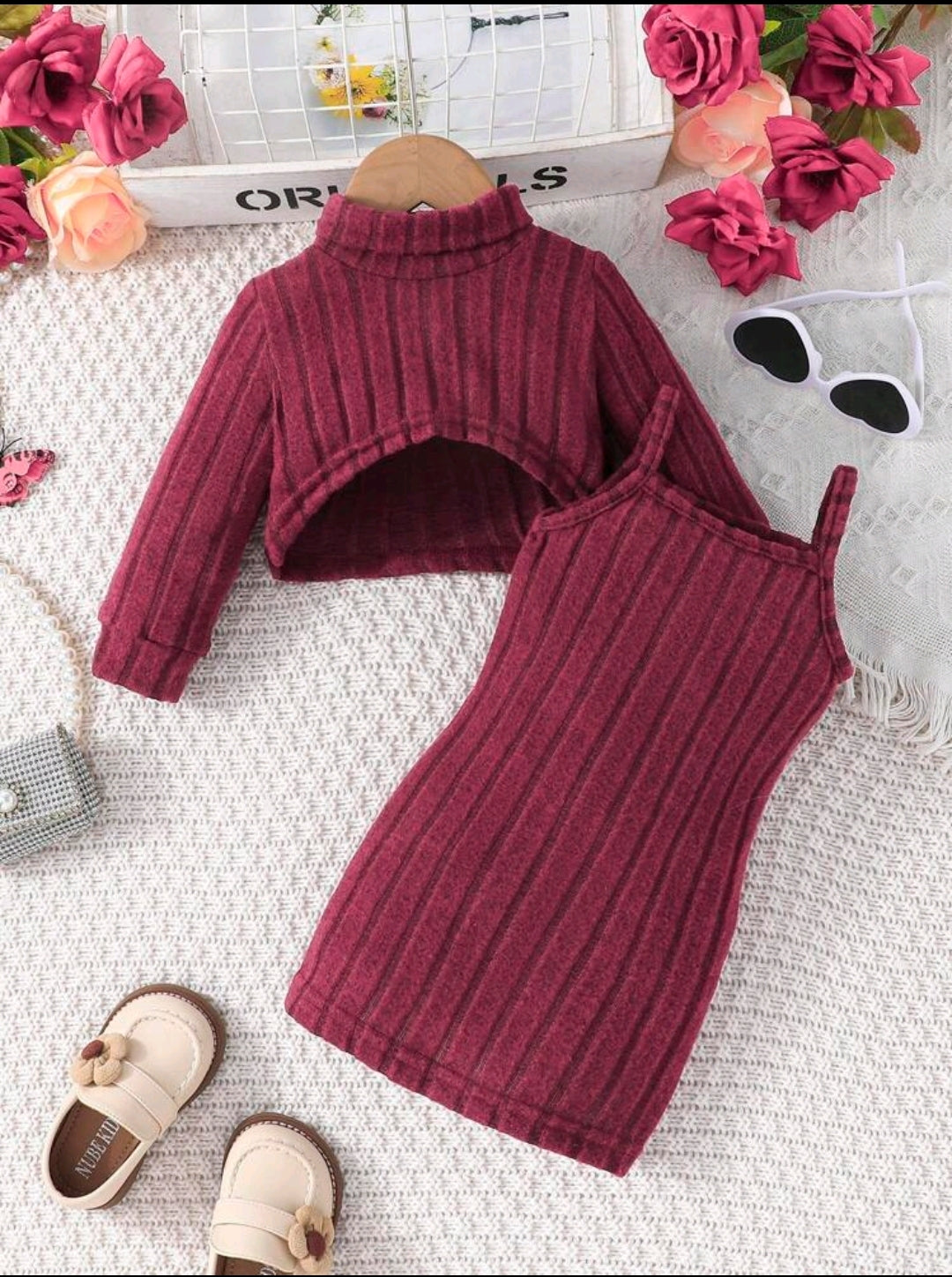 Product Name:
Zee Baby Girl 2-Piece Outfit – High Neck Top & Camisole Dress Skirt Set