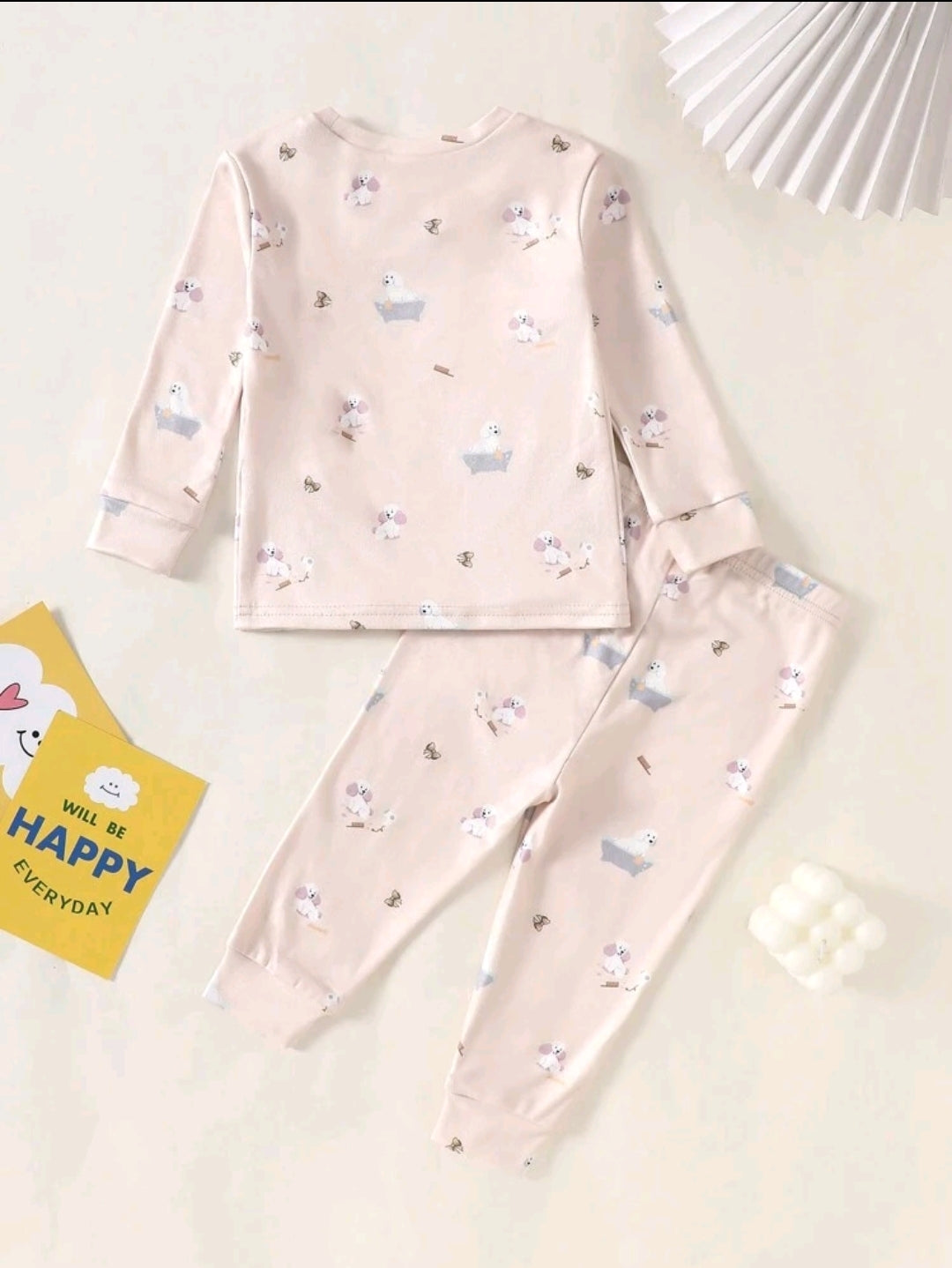 Product Name:
SHEIN Girls 2-Piece Pajama Set with Cute Puppy Print Raglan Sleeve Tee and Cozy Pants