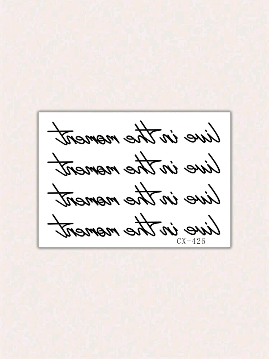 Waterproof PVC Temporary Tattoo Sticker with Short English Phrases – Single Piece