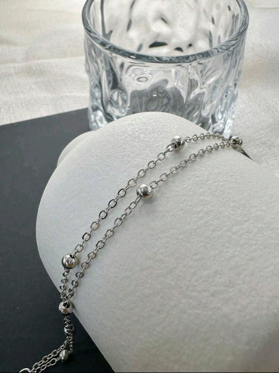 Simple Elegant Two-Bead Anklet for Women