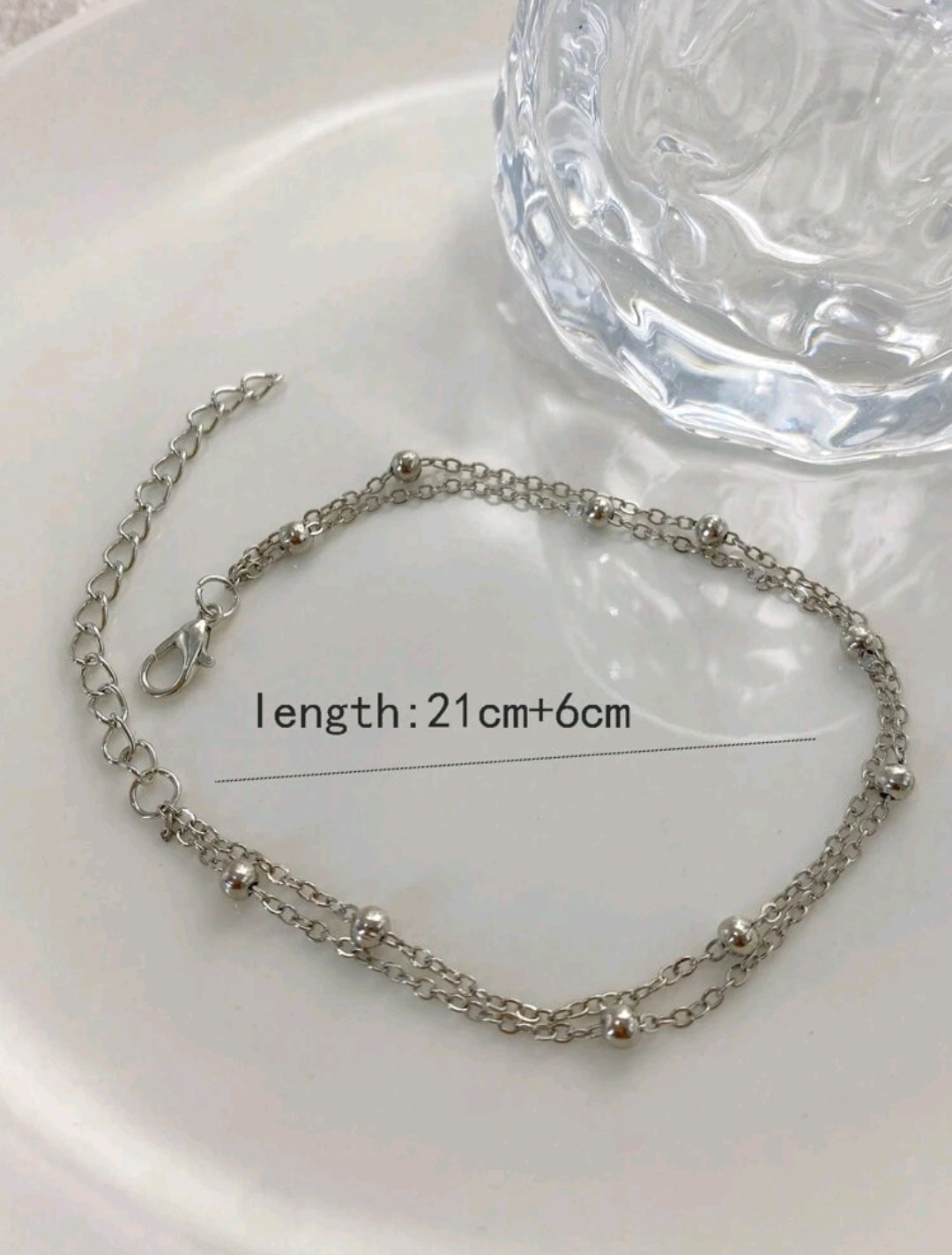 Simple Elegant Two-Bead Anklet for Women