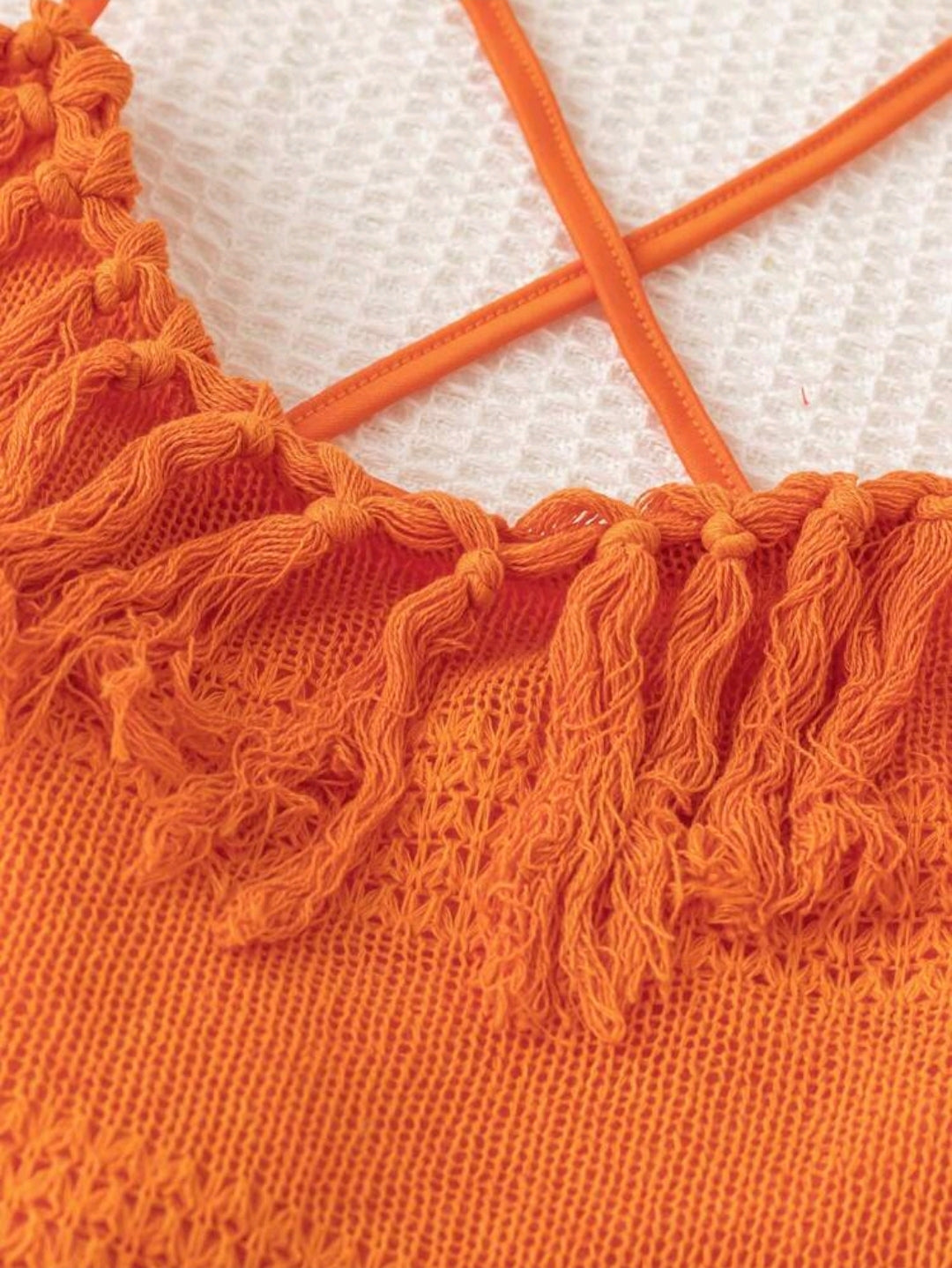 Product Name:
Soleia Backless Knot-Tie Mini Dress with Ruffled Hem – Orange