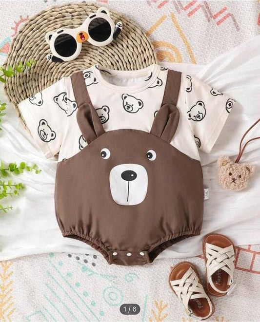 Baby Boys’ Teddy Bear Print Romper